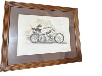 Biker Drawing - Inspired by David Mann’s Ghost Rider - Signed Motorcycle Art - Thumbnail 9
