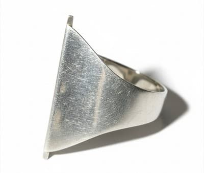 Heavy 925 Sterling Silver Modernist Ring 16g Statement Size 7 - Thumbnail 3