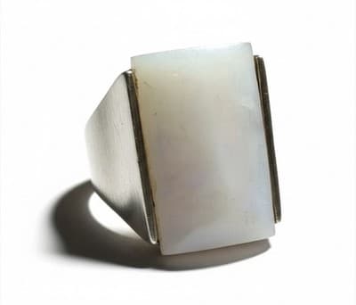 Heavy 925 Sterling Silver Modernist Ring 16g Statement Size 7 - Thumbnail 2