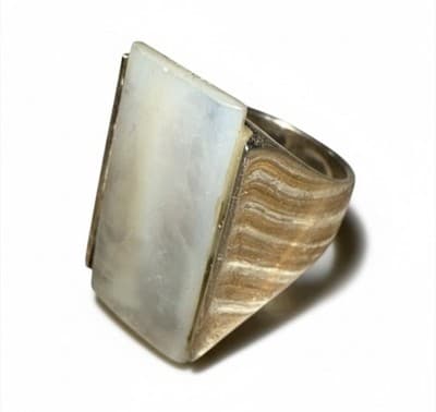Heavy 925 Sterling Silver Modernist Ring 16g Statement Size 7 - Image 1