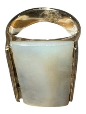 Heavy 925 Sterling Silver Modernist Ring 16g Statement Size 7 - Thumbnail 7