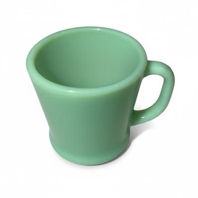 Fire-King Jadeite Green D-Handle Coffee Mug Milk Glass Made in USA - Thumbnail 3