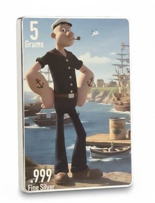 Pan Silver Co 5 Gram Popeye Pin Set Sealed Limited Production 3000 Each Rare - Thumbnail 9