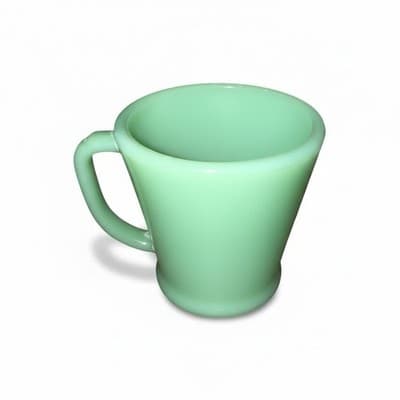 Fire-King Jadeite Green D-Handle Coffee Mug Milk Glass Made in USA - Thumbnail 4