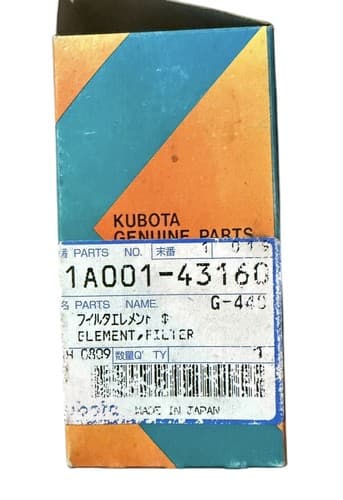 Genuine Kubota 1A001-43160 Fuel Filter Element - Thumbnail 2