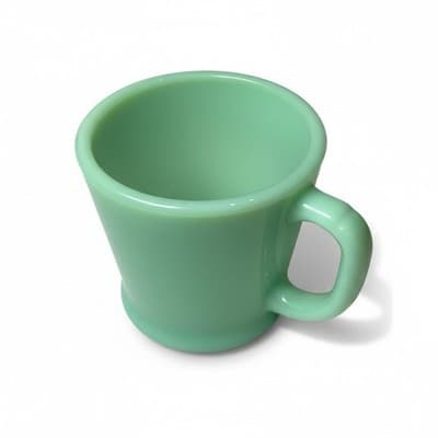 Fire-King Jadeite Green D-Handle Coffee Mug Milk Glass Made in USA - Thumbnail 2