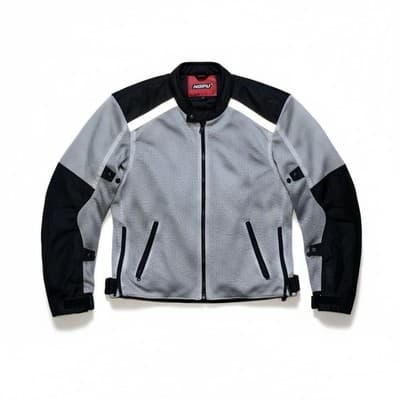 Noru Mesh Motorcycle Riding Jacket Mens Large Gray Black Protective Armor - Image 1