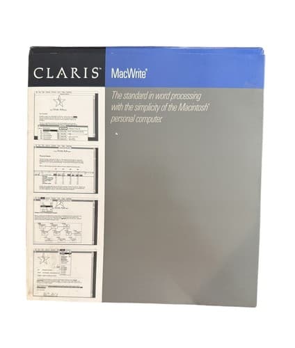 Vintage Claris MacWrite 5.0 for Apple Macintosh Computer Open Box No Disc - Image 1