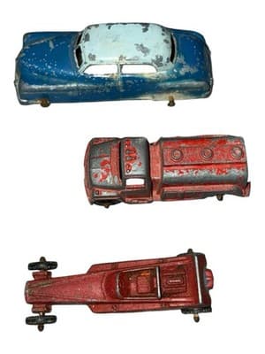 Vintage Tootsietoy Diecast Car Lot 1950s Sedan Tanker Truck Dragster - Thumbnail 3