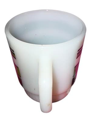Vintage Fire-King Oven-Proof 312 Stackable Mug Green Black Stripe Milk Glass - Thumbnail 9