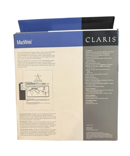 Vintage Claris MacWrite 5.0 for Apple Macintosh Computer Open Box No Disc - Thumbnail 2