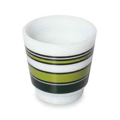 Vintage Fire-King Oven-Proof 312 Stackable Mug Green Black Stripe Milk Glass - Thumbnail 5