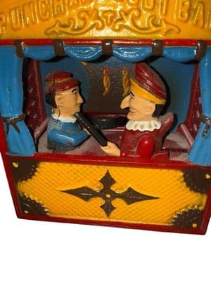The Book of Knowledge Cast Iron Mechanical Coin Bank "Punch and Judy" - Thumbnail 8