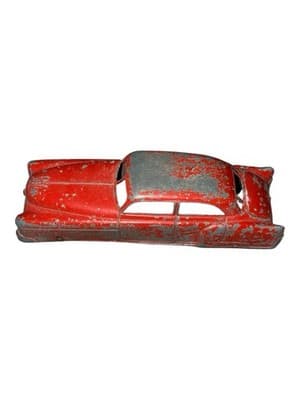 Vintage 1950's Tootsie Toy 6 in Diecast Steel Metal Red Cadillac Sedan USA - Image 1