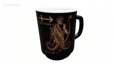 Fire-King Sagittarius Zodiac Mug Milk Glass Archer Oven-Proof USA 1970s - Image 1