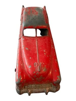 Vintage 1950's Tootsie Toy 6 in Diecast Steel Metal Red Cadillac Sedan USA - Thumbnail 5