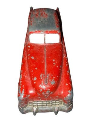 Vintage 1950's Tootsie Toy 6 in Diecast Steel Metal Red Cadillac Sedan USA - Thumbnail 8