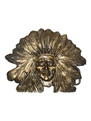 Vintage Bergamot Brass Works Native American Belt Buckle D-60 USA - Thumbnail 2