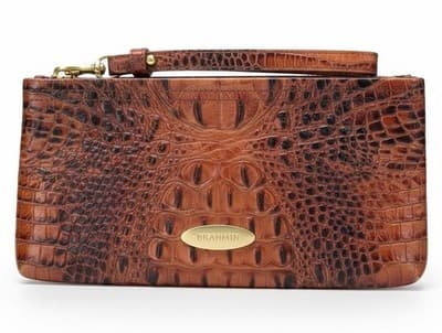 Brahmin Daisy Wristlet Clutch Melbourne Croc Embossed Leather - Image 1