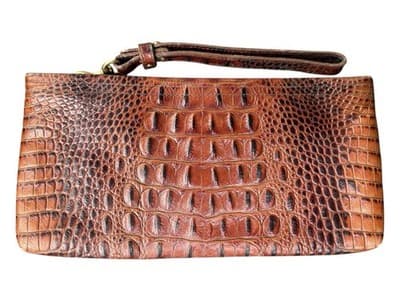 Brahmin Daisy Wristlet Clutch Melbourne Croc Embossed Leather - Thumbnail 3