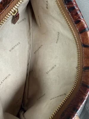 Brahmin Daisy Wristlet Clutch Melbourne Croc Embossed Leather - Thumbnail 8
