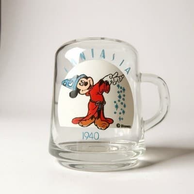 Disney Anchor Hocking Mickey Mouse Glass Mugs Set Of 4 Vintage Fantasia - Thumbnail 3