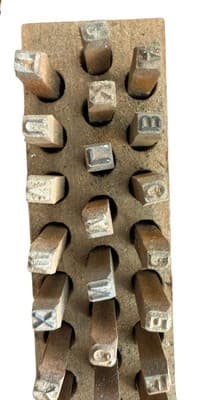 Vintage Steel Letter Stamp Set Antique Tool Punch Machine Shop 27 Missing Q - Thumbnail 3