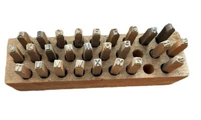 Vintage Steel Letter Stamp Set Antique Tool Punch Machine Shop 27 Missing Q - Thumbnail 2