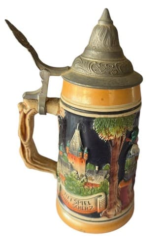 Western Germany Thewalt Beer Stein Bei Spiel Und Scherz Bleibt Froh Das Herz - Image 1