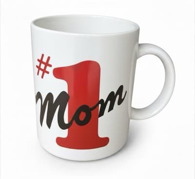 Vintage #1 Mom Mother's Day Gift Ceramic Coffee Cup White - Image 1