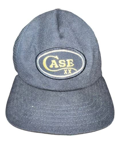 Vintage Case XX Patch Snapback Mesh Trucker Hat Cap Black Gold USA Made - Image 1