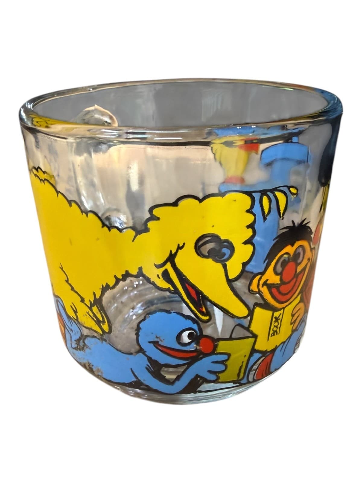Vintage Muppets Clear Glass Sesame Street Coffee Mug Oscar the Grouch Big Bird - Thumbnail 7