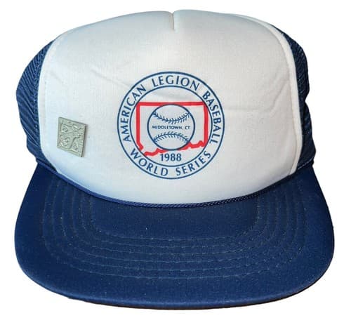 American Legion 1988 World Series SnapBack Cap & Pin Trucker Hat Mesh Back - Image 1