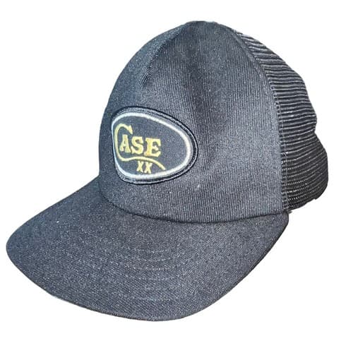 Vintage Case XX Patch Snapback Mesh Trucker Hat Cap Black Gold USA Made - Thumbnail 3