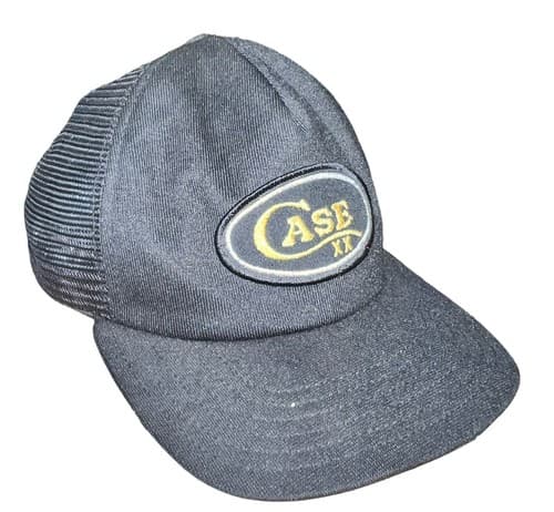 Vintage Case XX Patch Snapback Mesh Trucker Hat Cap Black Gold USA Made - Thumbnail 2