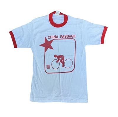 Vintage 1970’s China Passage “Drive Safe” Bike Cycling Race Shirt Size Small - Image 1