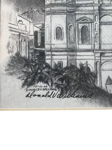 Jackson Square New Orleans Drawing by Donald B. Williams Signed With Note - Thumbnail 3
