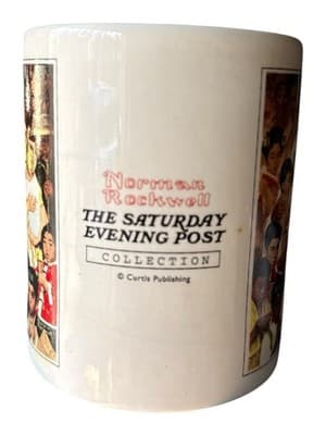 Norman Rockwell Golden Rule Mug The Saturday Evening Post Curtis Vintage - Thumbnail 3