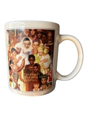 Norman Rockwell Golden Rule Mug The Saturday Evening Post Curtis Vintage - Image 1