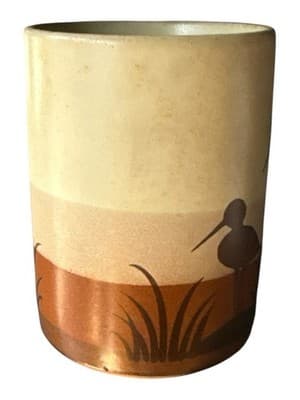 Vintage Otagiri Crane Bird Stoneware Handpainted Mug - Thumbnail 2