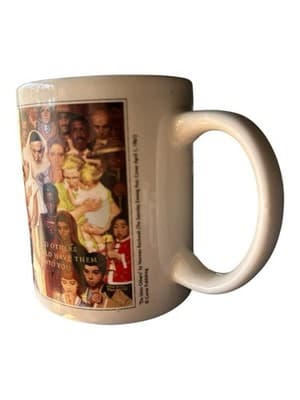 Norman Rockwell Golden Rule Mug The Saturday Evening Post Curtis Vintage - Thumbnail 2