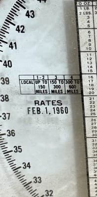 Pelouze Postage Scale PAT 1954 With 1960 Rates Model Y-50 - Thumbnail 8