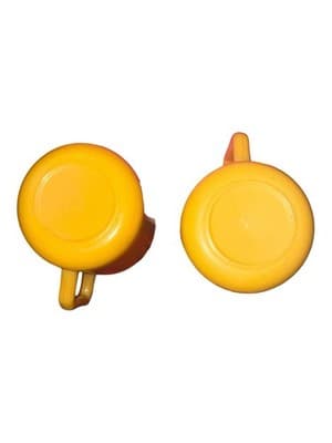 Vintage Yellow Fire-King Milk Glass Coffee Mugs Pair D-Handle Anchor Hocking - Thumbnail 5