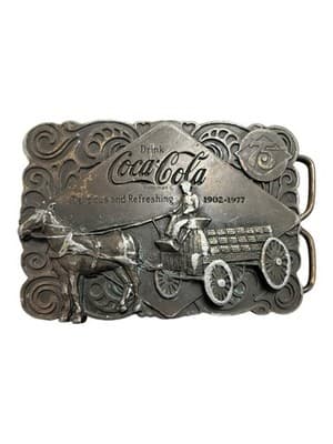 Coca Cola Soda Pop Coke Vintage 1976 Bergamot Brass W Collectable Belt Buckle - Thumbnail 2