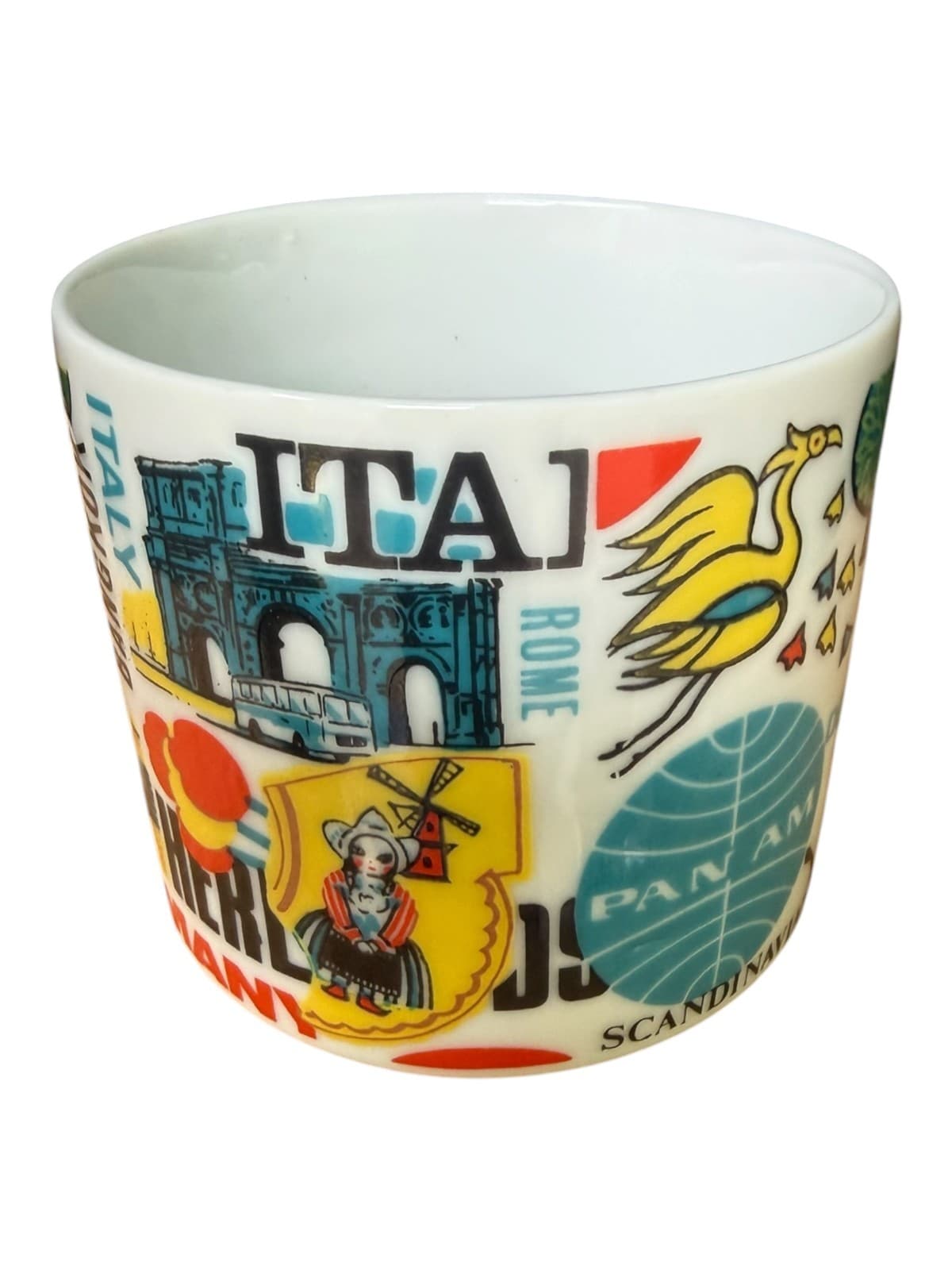 Vintage Pan Am Airlines World Travel Coffee Mug Cup London Delhi Bangkok Rome - Thumbnail 6