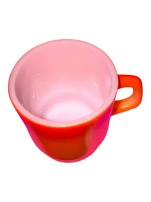 Vintage Fire-King Peach Luster Mug Anchor Hocking Milk Glass C-Handle - Thumbnail 4