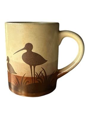 Vintage Otagiri Crane Bird Stoneware Handpainted Mug - Image 1