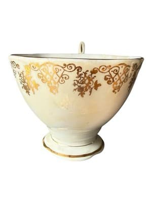 Royal Albert Bone China Gold Scroll Teacup Pedestal Foot England Vintage - Thumbnail 3