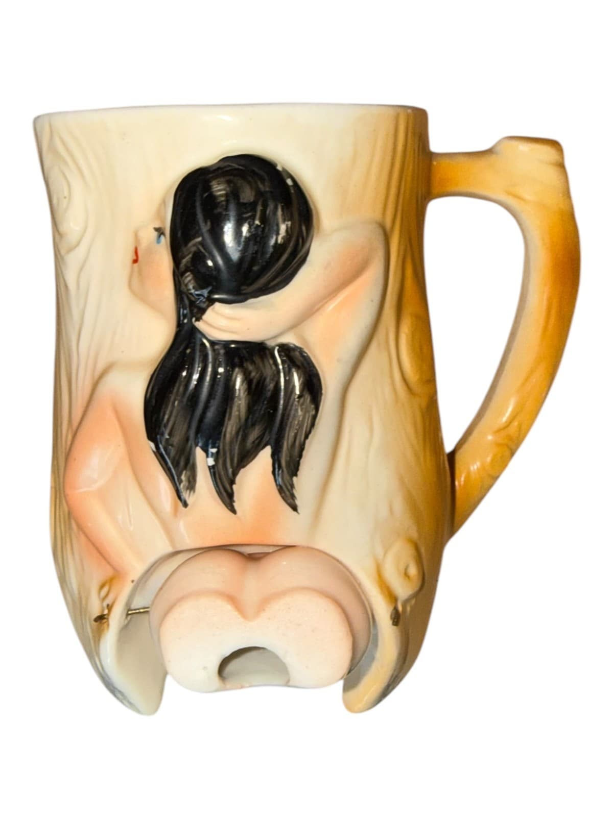 Vintage Naughty Erotic Bottoms Up Lady Ceramic Coffee Mug - Thumbnail 5