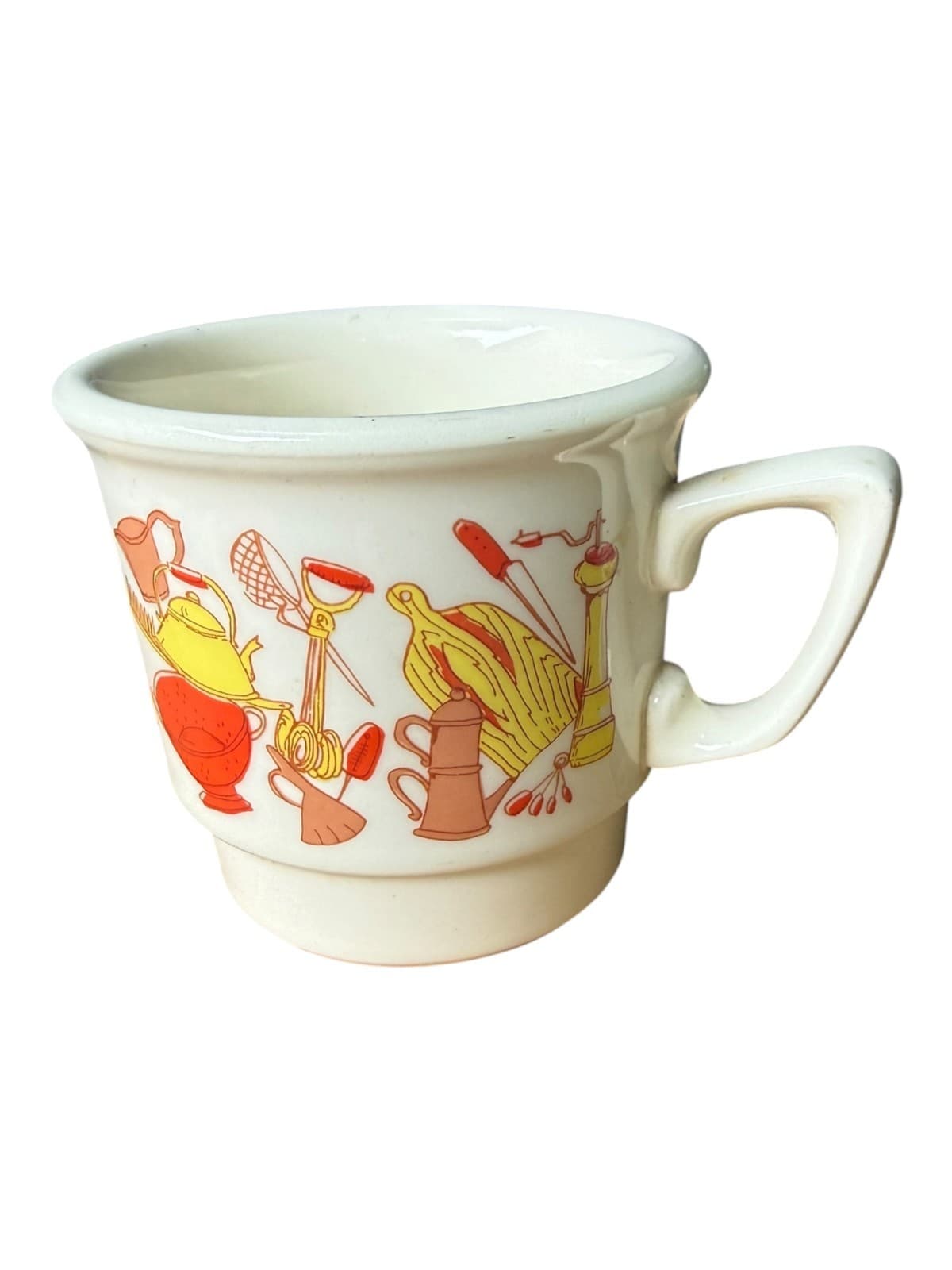 Vintage Retro Kitchen Utensil Print Coffee Mug Cup White Ceramic - Thumbnail 2